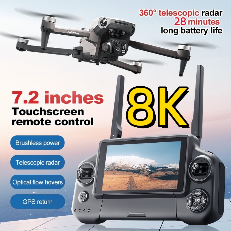 Fpv Brushless Rc Drone 4K - Dron RC z 3-osiowym gimbalem 8K,