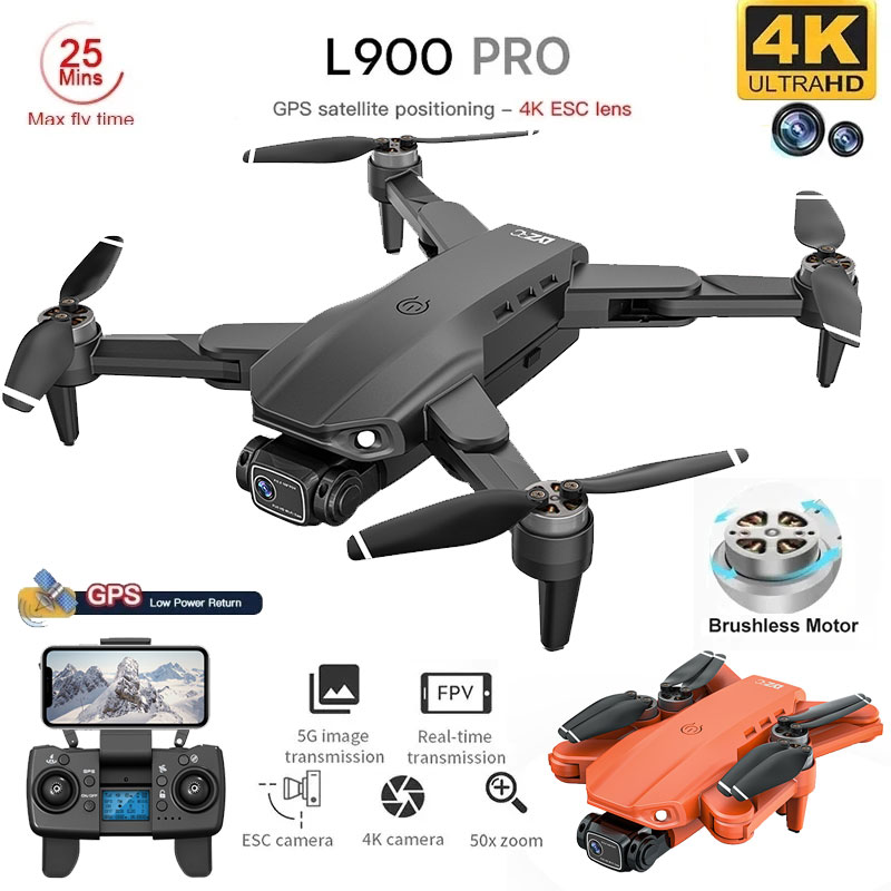 Fpv Brushless Rc Drone 4K - L900 Pro GPS Drone 4K Profesjonalny