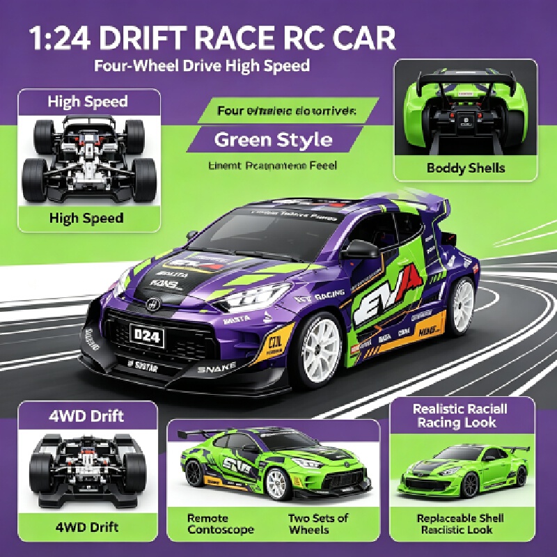 Rc Drift Car 1 24 Scale 4Wd - Hongxing New D24 1/24 Skala Rc