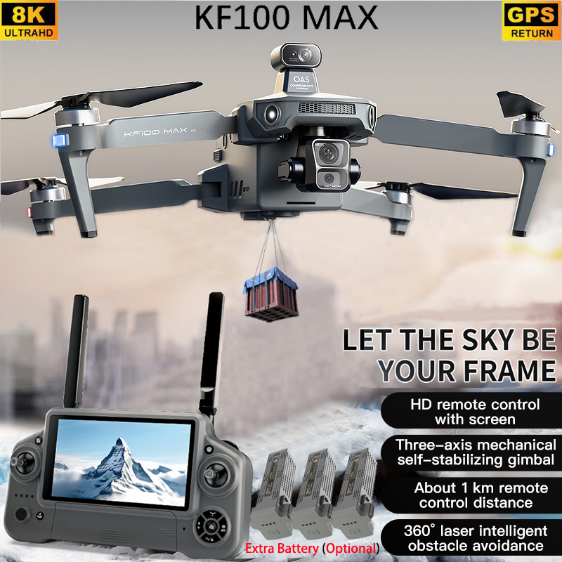 Fpv Brushless Rc Drone 4K - Dron GPS KF100 MAX Kamera 4K