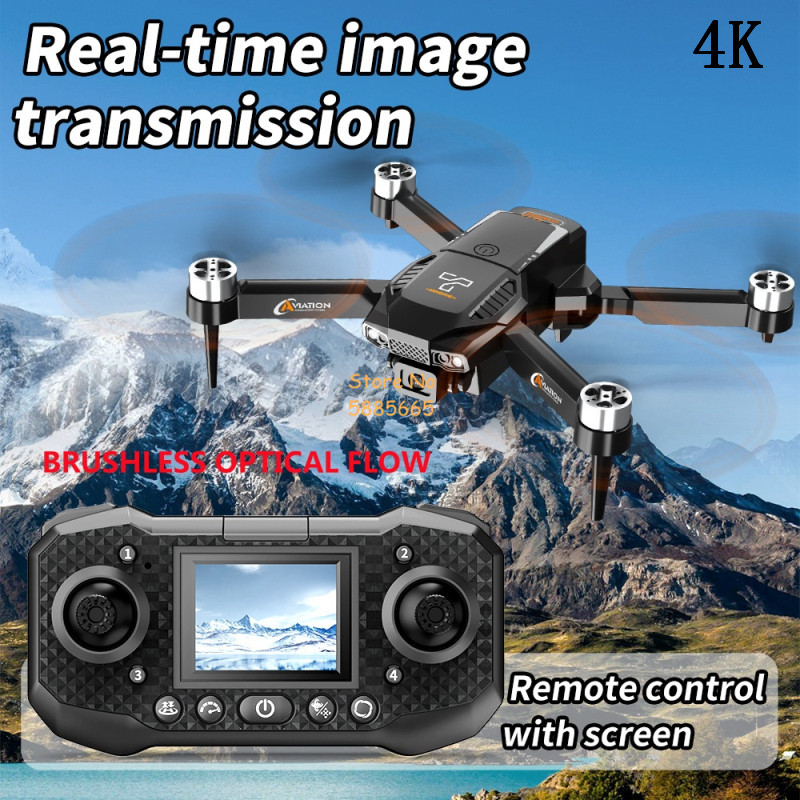 Fpv Brushless Rc Drone 4K - Bezszczotkowy ekran WIFI FPV z podwójnym