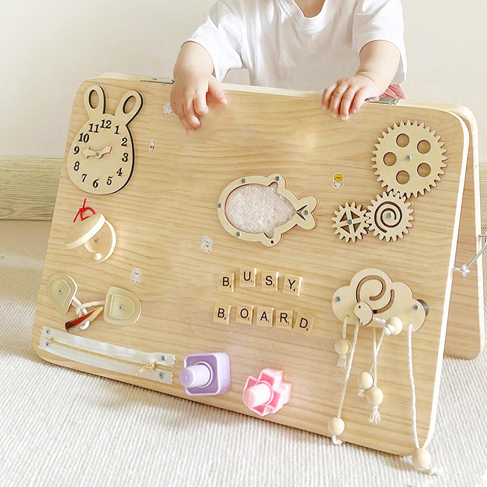 Drewniana tablica manipulacyjn – Montessori Wooden Busy Board Toddler recenzja i cena