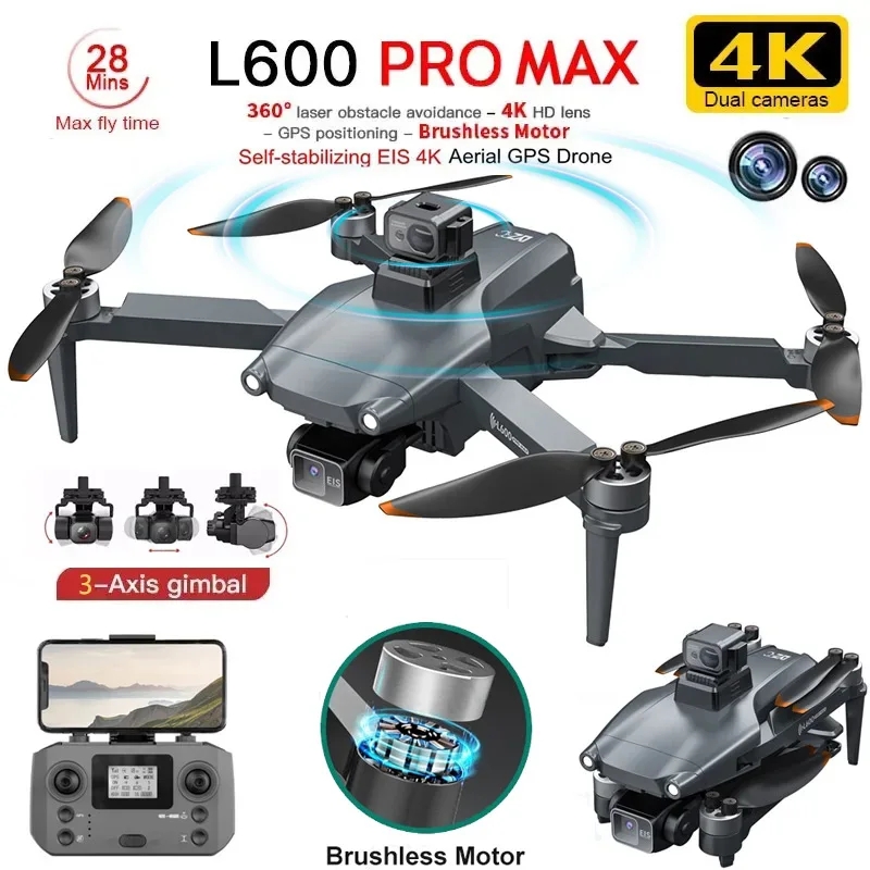 L600 PRO MAX GPS Drone Profesj – Fpv Brushless Rc Drone 4K recenzja i cena