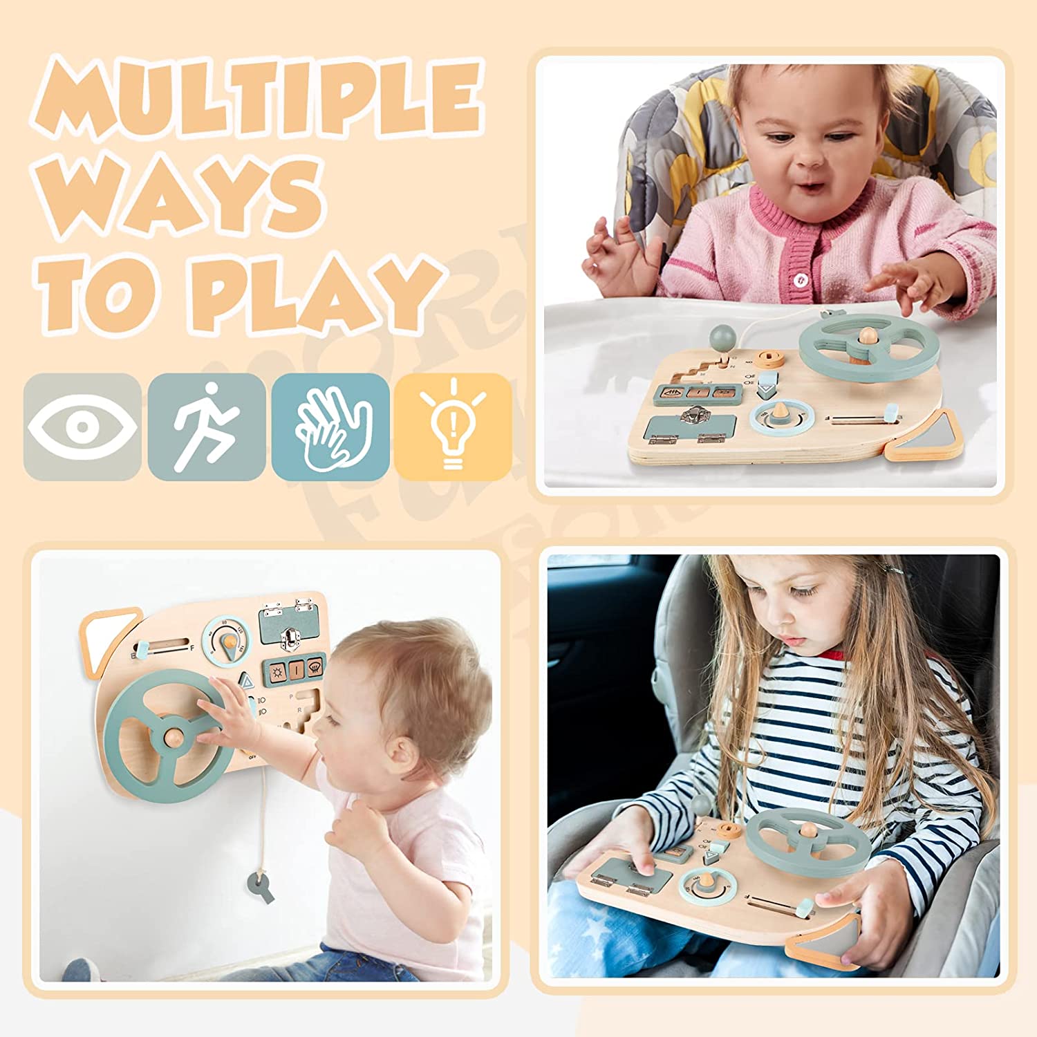 Montessori Kierownica Zabawka  – Montessori Wooden Busy Board Toddler recenzja i cena